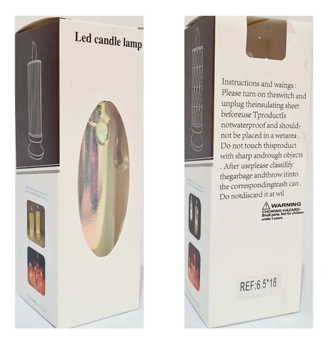 Vela Tornasol Luz Led Con Pilas Navidad X1