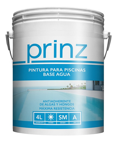 Pintura Para Piletas Piscinas Prinz Al Agua Semimate 4 Lts