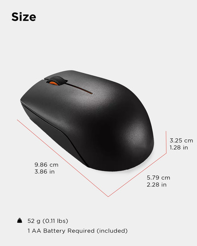 Mouse Inalámbrico Lenovo 300 Para Pc Portátil Con Windows 12