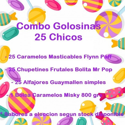 Combo Golosinas Cumpleaños 25 Chicos Fiestissima Liniers