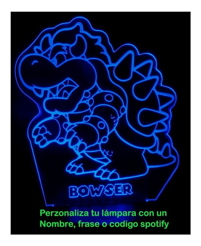 Lampara Led 3d, Mario Bros Personaje Bowser