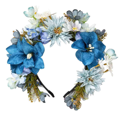 Horquilla Floral Tocados Delicado, Accesorio Étnico Azul