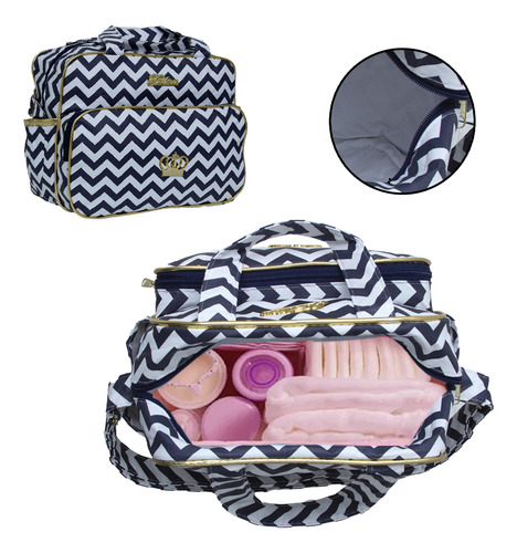 Mochila Maternidade Mãe Azul Escuro Menina Menino Plike Baby