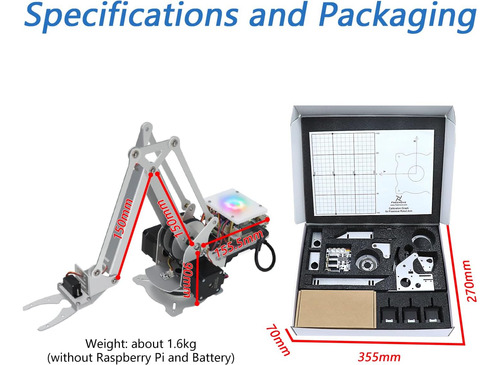 Kit De Brazo Robot Para Raspberry Pi 4 B 3 B B A, Motor Paso