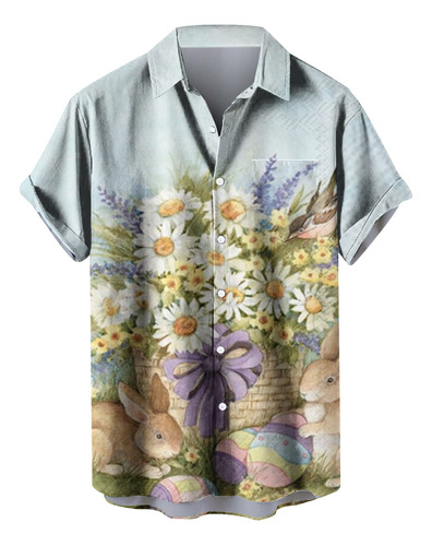 Camiseta W Para Hombre, Con Estampado De Pascua, Con Un Solo