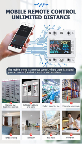 Z Medidor De Potencia Y Corriente Wifi Appcontrol 8 En 1