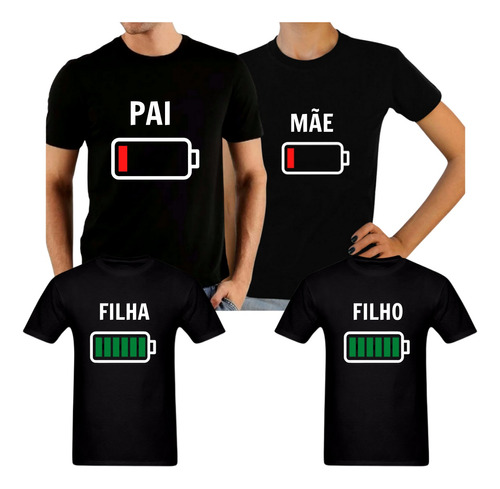 Camisetas Camisa Bateria Fraca Forte Monte Seu Kit Família