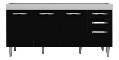 Balcão Gabinete De Pia Áustria 160cm 04 Portas 02 Gavetas Br Cor Branco