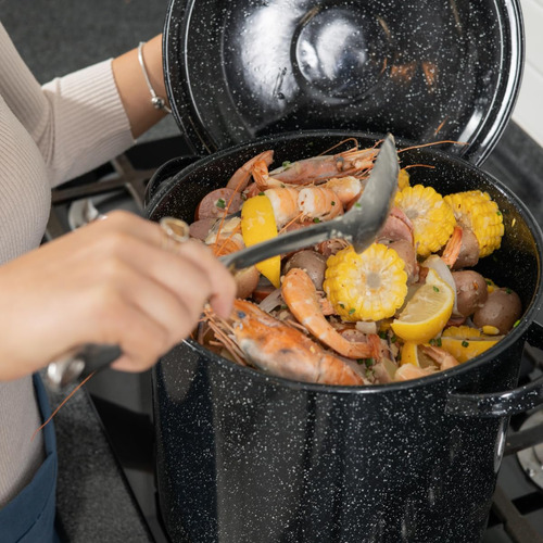 Steamer Granite Ware De Acero Esmaltado De 14.7 Litros Con T