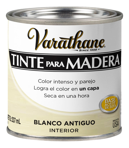 Tinte Para Madera Varathane Color Desgastado Seca 1hr 237 Ml