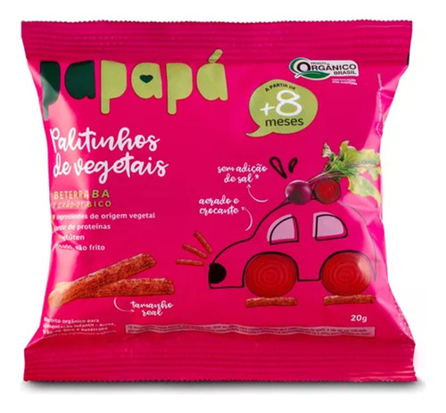 Biscoito Infantil Orgânico Papapá Palitinhos Beterraba 20g