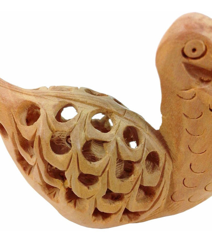 Imagem 3 de 5 de Estatueta Pato Madeira Indiana + Outro Dentro 5,8cm Novo