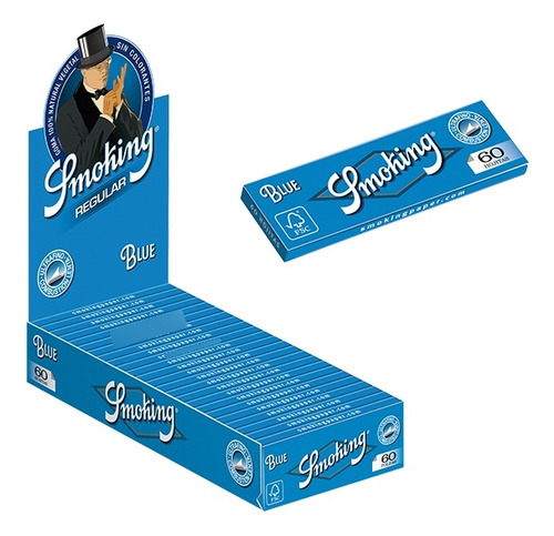 Caja X50 Rolling Papers Cueros Smoking Azul Blue #8