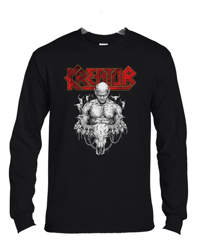 Polera Ml Kreator Skull Bull Violent Mind Metal Abominatron