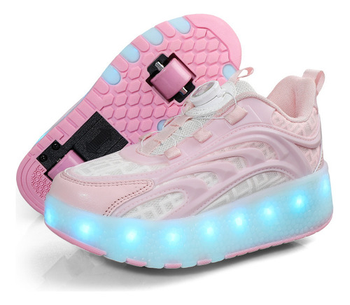 Zapatos De Patinaje Sobre Ruedas Luminosos Led Para Niños