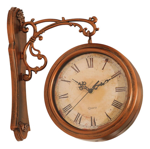 Reloj De Pared De Doble Cara, Silencioso, Retro, Con
