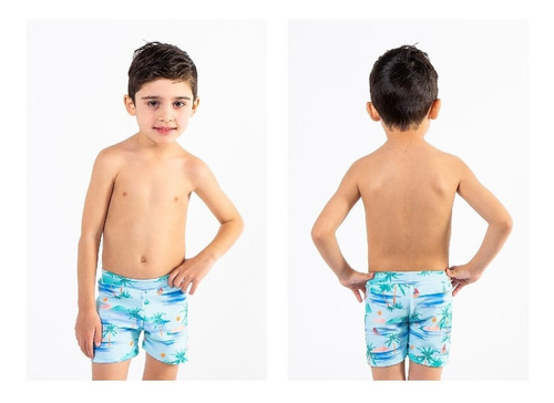 Short De Baño Nene Estilo Boxer Palmeras Sensuit Box321