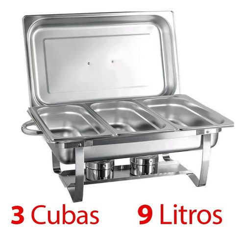 Baño de agua en gel con alcohol Brinovar, rectangular, 9 litros, con 3 cubetas, 1/3