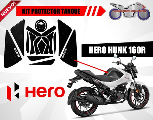 Imagen 3 de 9 de Kit Protector Tanque Con Stomp Grip Hero Hunk 160r