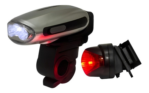 Linterna Led Bicicleta Recargable Dinamo 14 Lm 2.5w Color Plateado