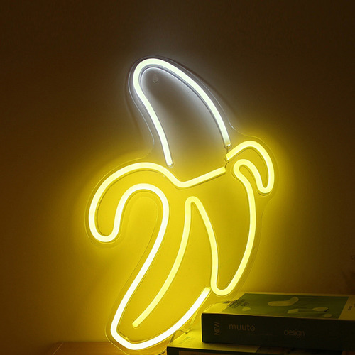 Letrero Neón Led Fruta Meramera Anime Decoración Banana Luz