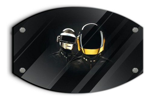 Cuadro De Vidrio Templado Geométrico Daft Punk Casco 60x90cm