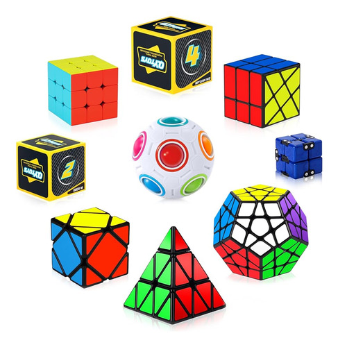 Vdealen Speed Cube Set, 9 Pack Puzzle Cube Bundle Fidget Bal