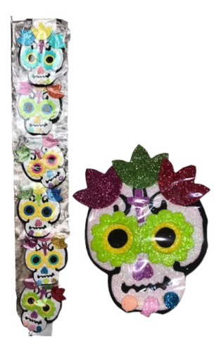 6 Adhesivos De Calavera Para Decorar Fiesta Día De Muertos