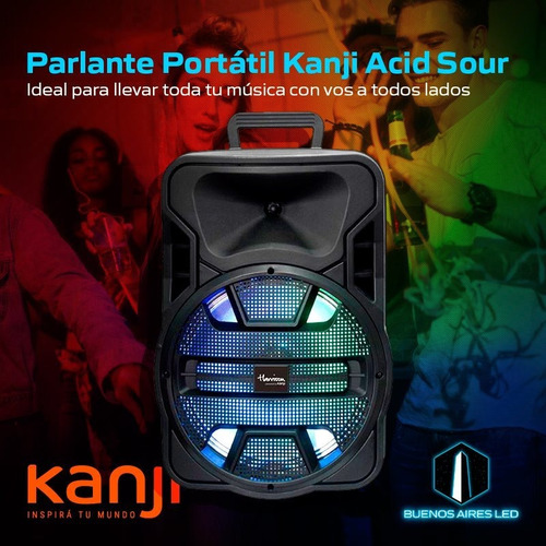Imagen 6 de 10 de Parlante Acid Sour Kanji Kj-acidsour Bluetooth Luces Led 8