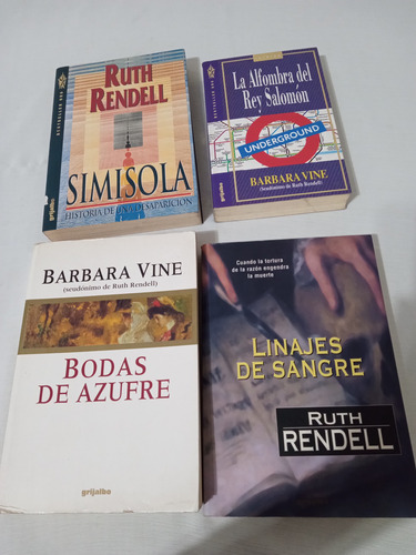 4 Libros Ruth Rendell Barbara Vine Bodas De Azufre Simisola (Usado)
