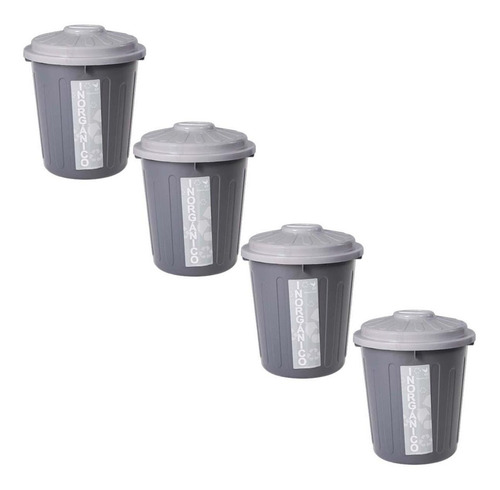 Cesto Recolector Para Agua, Mxrcb-004, 4 Pzs, 22lts, Polieti Color Gris