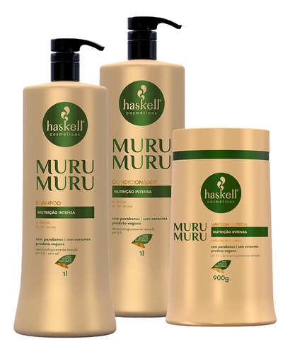 Kit Murumurú Haskell Shampoo+ Condicionador+ Máscara- 1l/1kg