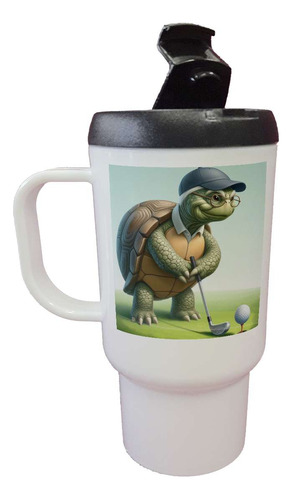 Jarro Termico Tortuga Jugando Golf Golfista Deporte M2