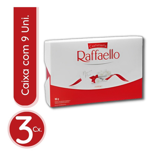 Bombom Raffaello - 3 Caixas Com 9 Bombons Cada