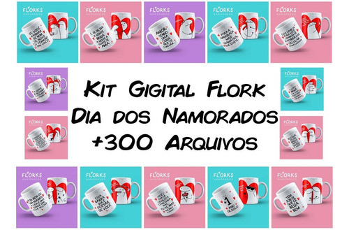 Pack Artes Dia Dos Namorados Para Canecas Flork