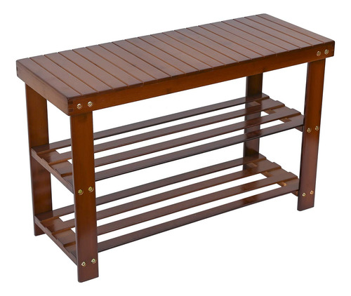 Shoe Rack Bench C&ahome, Organizador De Zapatos De Bambú De