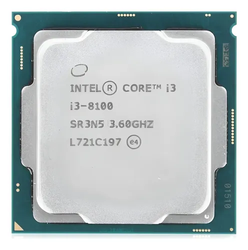Processador Intel Core i3-8100 3.6GHz 4 Núcleos Gráficos
