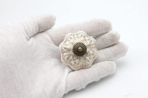 20 Pcs Drawer Knobs Pulls, Cabinet Ceramic Knobs, Retro And