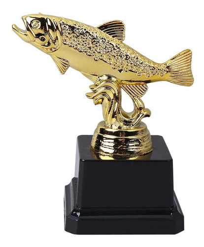 Nuobesty Trofeo Pesca Plastico Dorado Pez Estatua Escultura