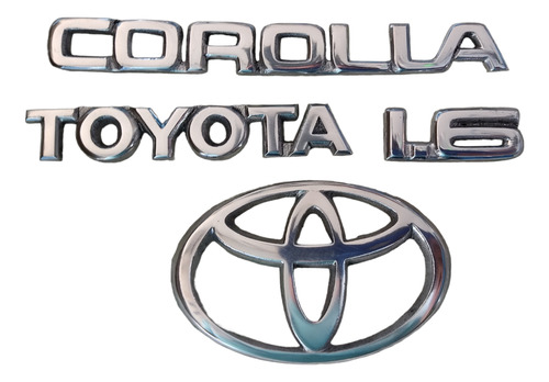 Kit Emblema Logo Insignia Toyota 1.6 Corolla 2001 2002 Metal