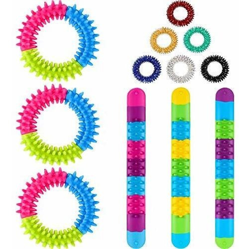 Gejoy 12 Piezas Pulseras Y Anillos Fidget Conjunto, 12 3 Pul