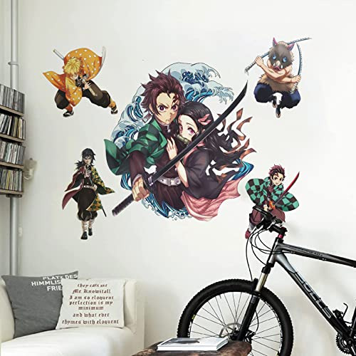 Calcomanías De Pared De Anime De Vinilo Decoración De...