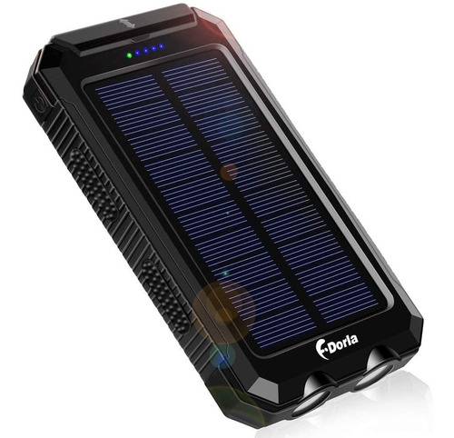 Cargador Solar Portátil 10000mah F Dorla Salida De Dos...