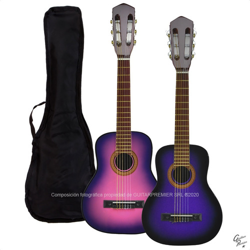 Imagen 10 de 10 de Guitarra Electro Criolla Niño Mini + Funda + Pua + Colores +