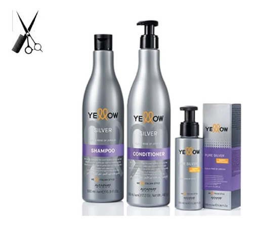 Kit Yellow Silver Rubio Shampoo, Acondicionador Y Aditivo