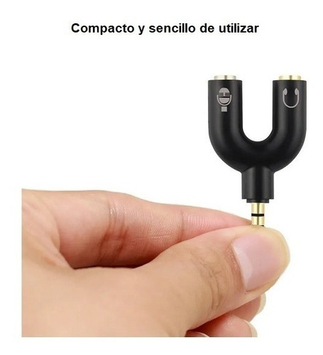 Adaptador De Auriculares Tipo U De 3,5 Mm A Doble 3,5 Mm