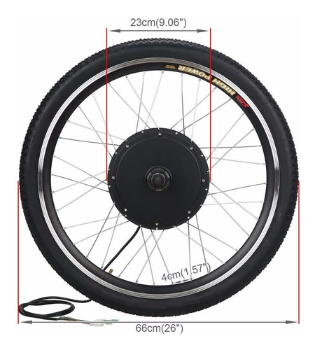 Imagen 9 de 10 de Kit Para Bicicleta Eléctrica 26¨ / 48v Dc 1000w / 36v 500w