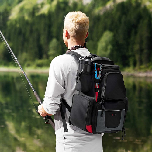 Mochila Para Aparejos De Pesca Piscifun Con 4 Cajas De Ap...