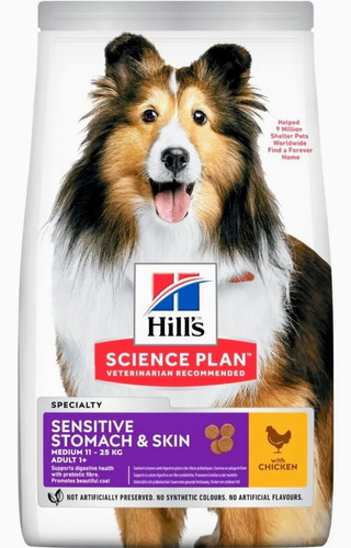 Alimento Hill's Sensitive Stomach Y Skin X 15.5 Libras Canin