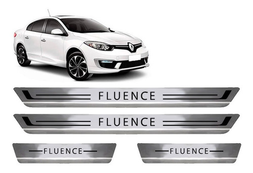 Imagem 1 de 2 de Kit 4 Soleira Aço Inox Escovado Renault Fluence - Todos